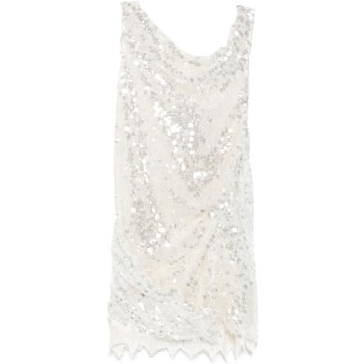 Christopher Esber abito corto con paillettes - bianco