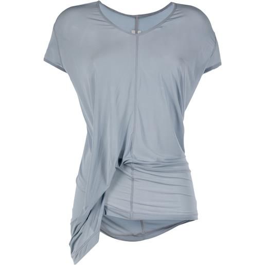 Rick Owens t-shirt con arricciatura - blu