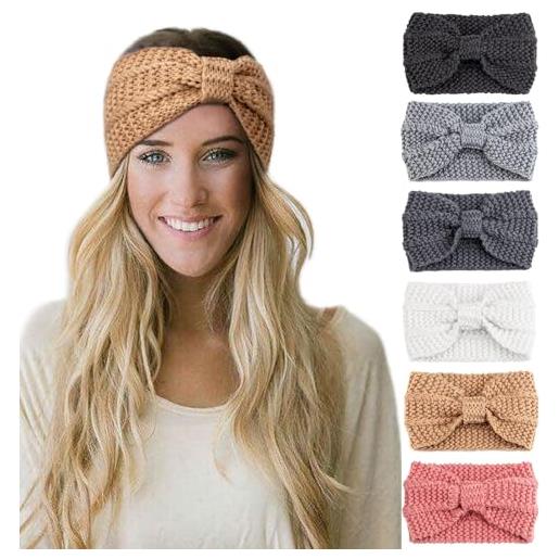 DRESHOW 6 pezzi fasce per capelli tessuto di lana turbante fascia da donna invernale accessori cerchietti per donna ragazze