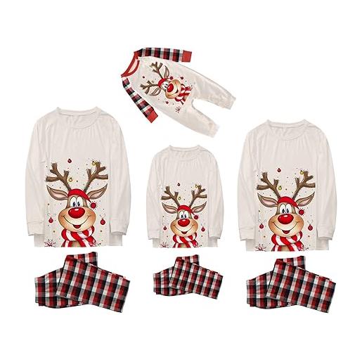 Kobilee maglia pigiama uomo, pigiami natalizi per tutta la famiglia 2024 due pezzi pigiama abbinati coppia fidanzat natalizi stampa scintillante di babbo natale pigiama famiglia coordinati set