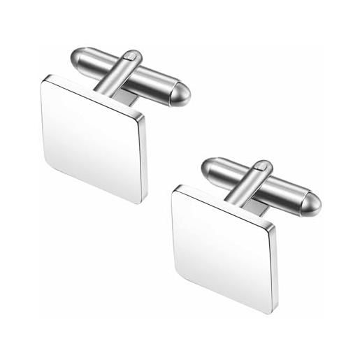 Bulckrew gemelli da uomo personalizzati: classici bottoni per camicia per uomini, fidanzati, papà, regalo per lavoro e vita quotidiana, matrimoni, feste, edelstahl, acciaio inossidabile, in acciaio