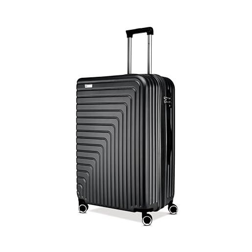 R Roncato trolley fibra, espandibile (nero, l)