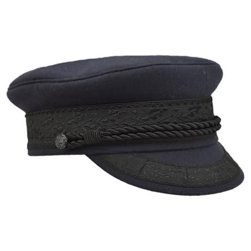 Melegari berretto da marinaio con visiera | panno di lana da marina | berretto prinz heinrich | esploratore polare | uomo donna | autunno inverno (57, blu marina)