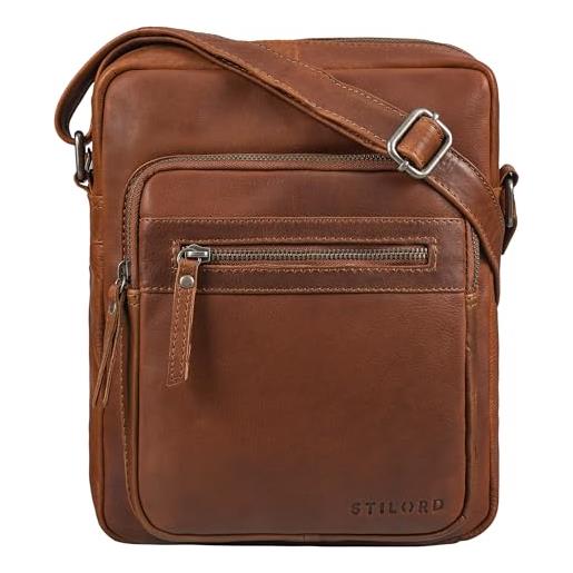 STILORD 'ringo' borsa a tracolla in pelle da uomo borsa a tracolla vintage crossbody borsa retrò con molti scomparti borsa in pelle da uomo, colore: sila - marrone
