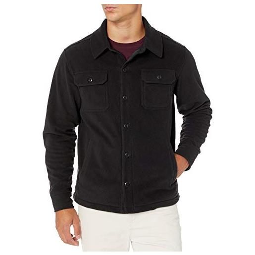 Amazon Essentials giacca camicia invernale in pile polare a maniche lunghe uomo, carbone puntinato, xl