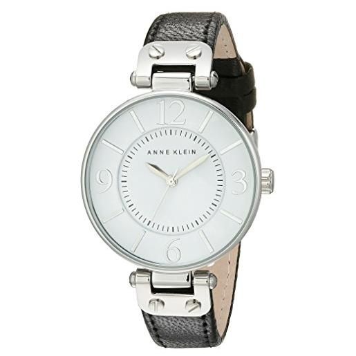 Anne Klein - orologio da donna con cinturino in pelle, weiß/silber