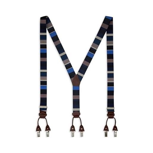 Gallo bretella elastica unisex blu a righe multicolor