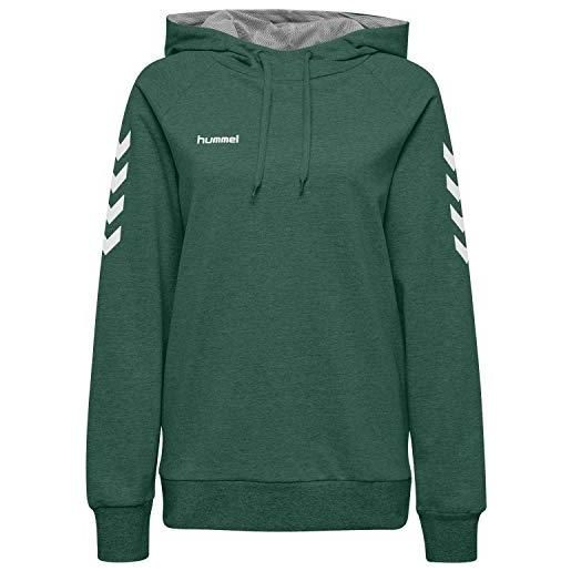 hummel felpa con cappuccio da donna, verde - evergreen, s