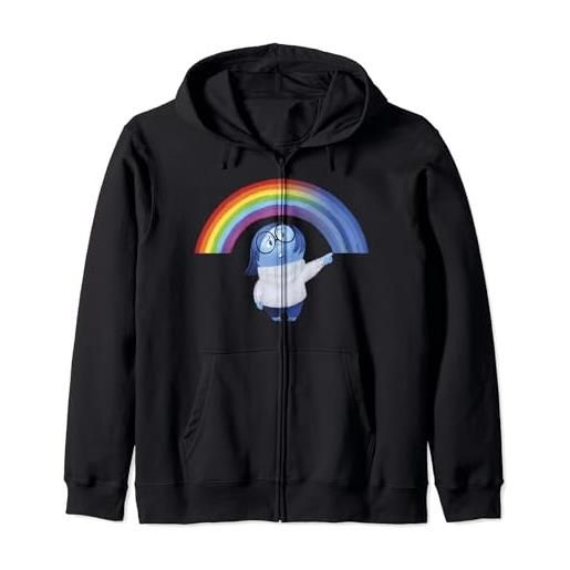 Disney pixar inside out sadness rainbow felpa con cappuccio
