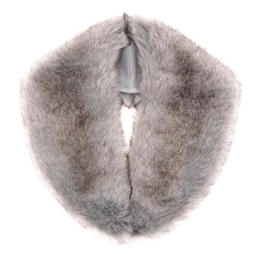 Futrzane siberian collo - colletto pelliccia ecologica - stola donna invernale (argento siberian)