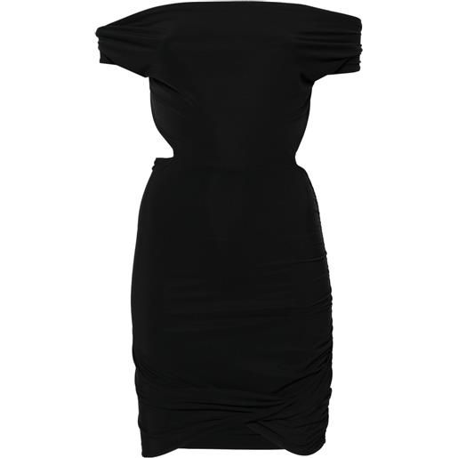 Amazuìn abito ester corto con scollo a cappuccio - nero