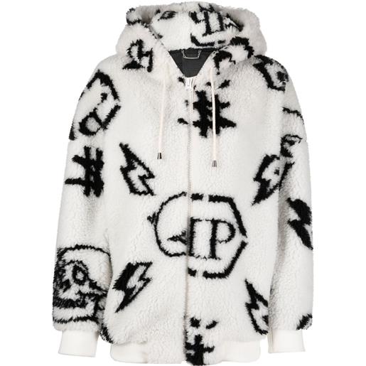 Philipp Plein giacca con stampa monogramma - bianco