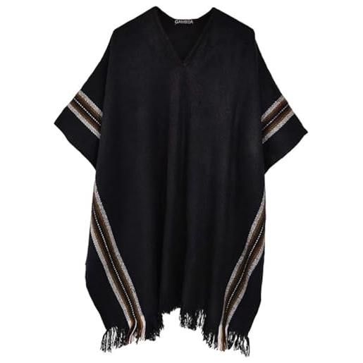 Gamboa poncho uomo alpaca giacca leggero scollo a v autunno inverno
