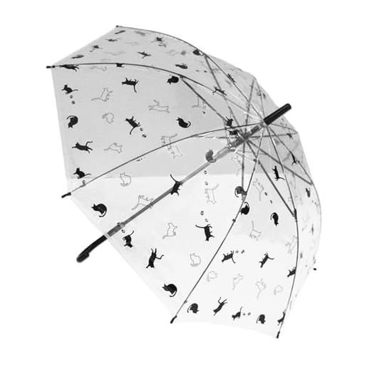 Xuancai ombrello compatto trasparente antivento carino modello gatto chiaro pieghevole ombrello pioggia donne ragazze femminile ombrello pieghevole ombrello antivento per pioggia ombrelli pieghevoli per