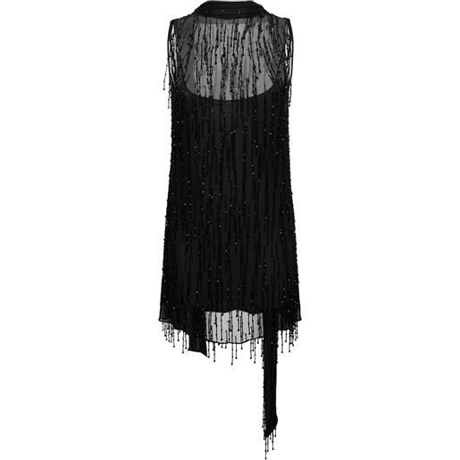 BLUMARINE vestito midi in georgette con perline