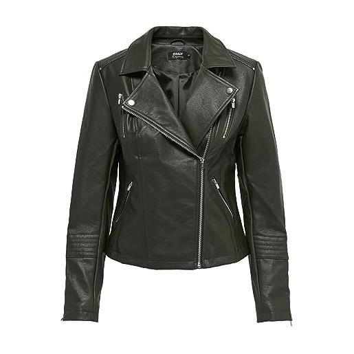 ONLY onlgemma faux leather biker otw noos giacca, rosin, xs donna