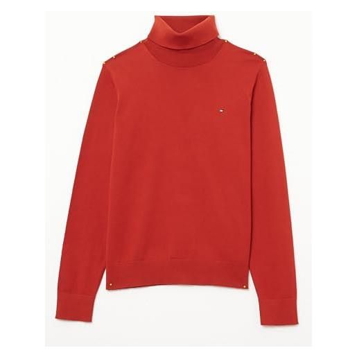 Tommy Hilfiger donna pullover con collo alto, avorio (ivory petal), xxs