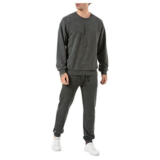 RED BRIDGE redbridge set di 2 felpe oversize da jogging con pantaloni combinati premium, cachi, xl