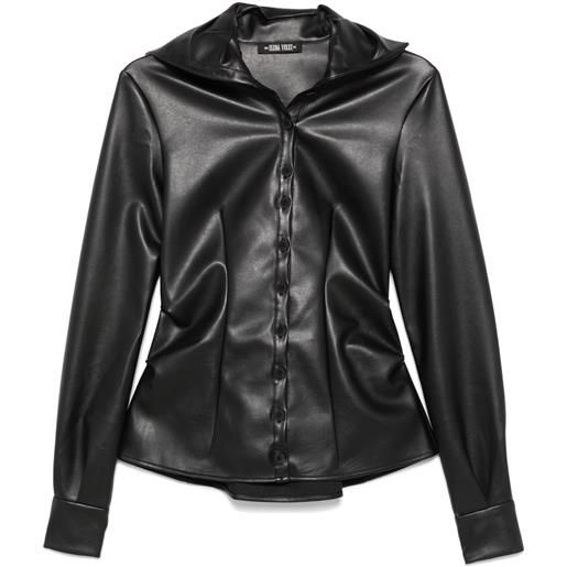 Elena Velez camicia in finta pelle - nero