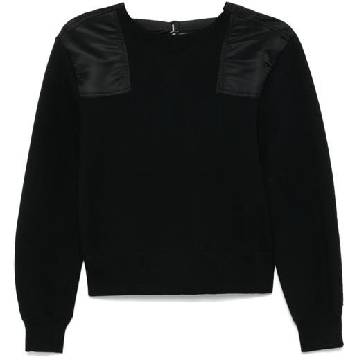 sacai felpa con inserti a contrasto - nero