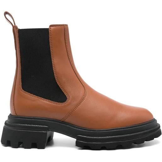 Hogan stivali chelsea in pelle - marrone