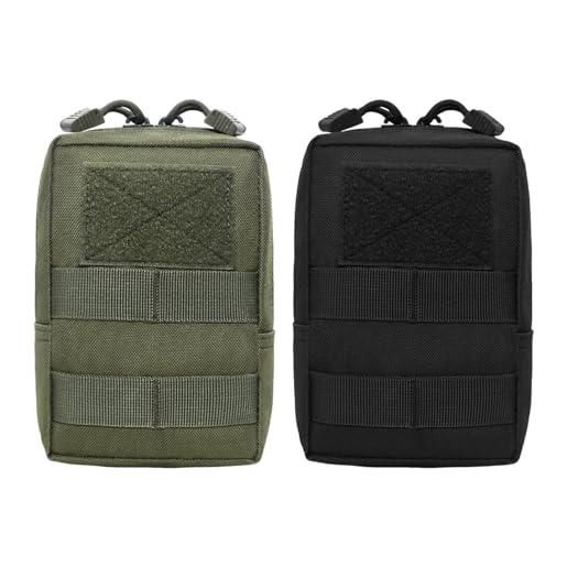 YSJCHEBS confezione da 2 marsupi, borsa per attrezzi da esterno, borsa multifunzionale, borsa portatile, adatta per campeggio, escursionismo, alpinismo, ecc. 