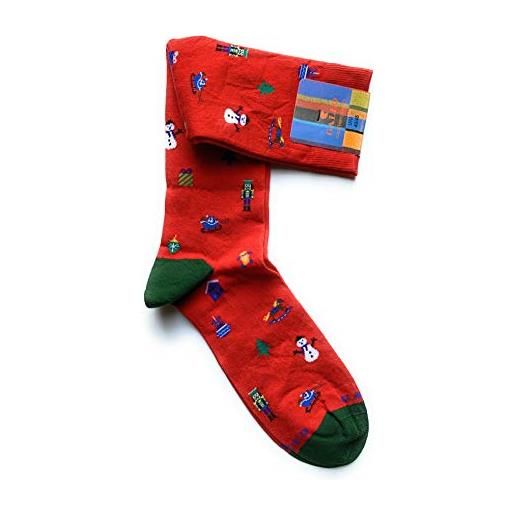 Gallo, calze da uomo fantasia di natale, taglia unica 40-45, 14264