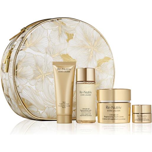 Estee lauder ulry moisturizer set 50 ml + 50 ml + 50 ml + 7 ml set contenente un detergente, una lozione indratante una crema liftante e il contorno occhi