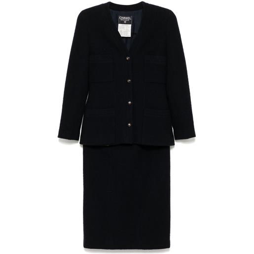 CHANEL Pre-Owned - tailleur con gonna 1993 - donna - lana/seta - 36 - blu
