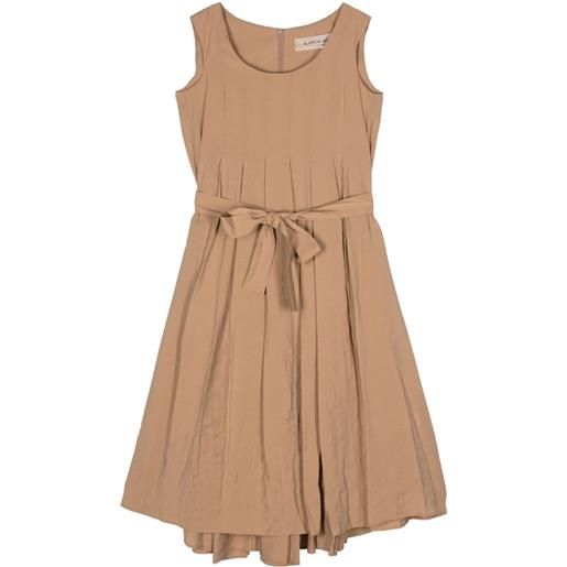 Blanca Vita abito midi smanicato con pieghe - toni neutri