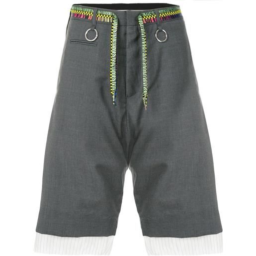 R13 shorts con cavallo basso - grigio