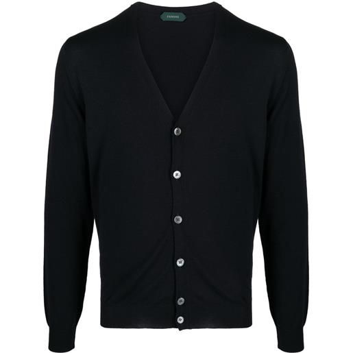 Zanone cardigan con scollo a v - blu