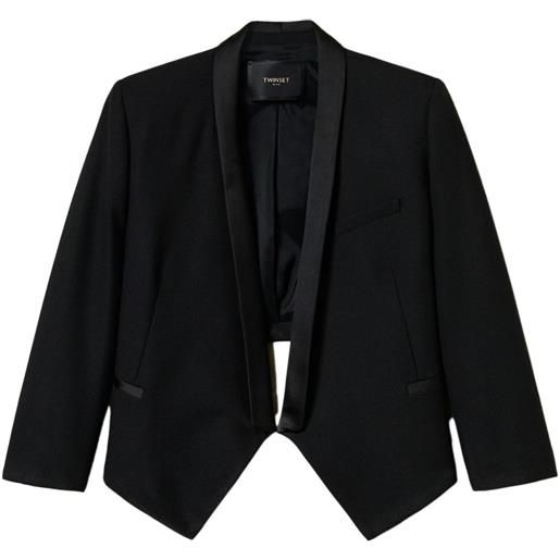 TWINSET blazer crop aperto - nero