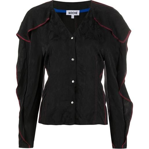 Koché camicia con ruches - nero