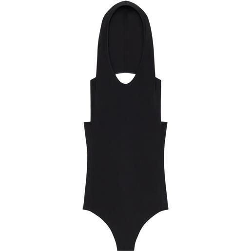 Courrèges body illusion con cappuccio - nero