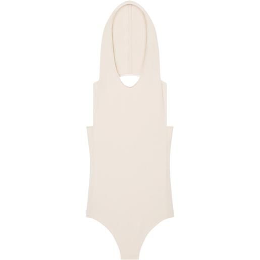 Courrèges body illusion con cappuccio - toni neutri