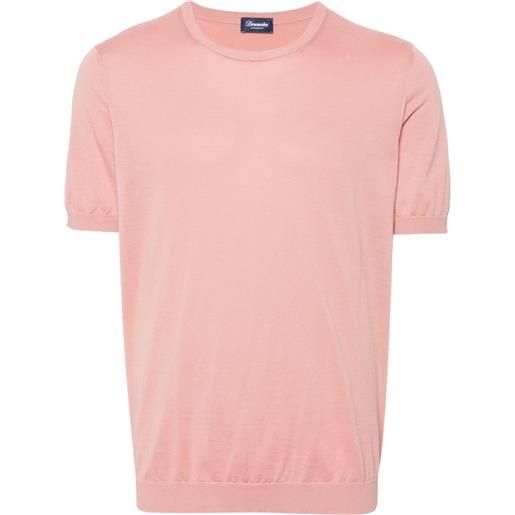 Drumohr t-shirt in maglia fine - rosa