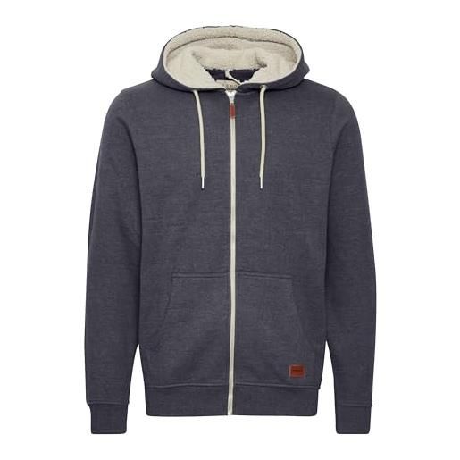 b BLEND blend hulker teddy giacca di felpa con cappuccio e fodera d'orsacchiotto felpa aperta con zip da uomo con cappuccio rivestimento teddy, taglia: m, colore: navy teddy (74653)