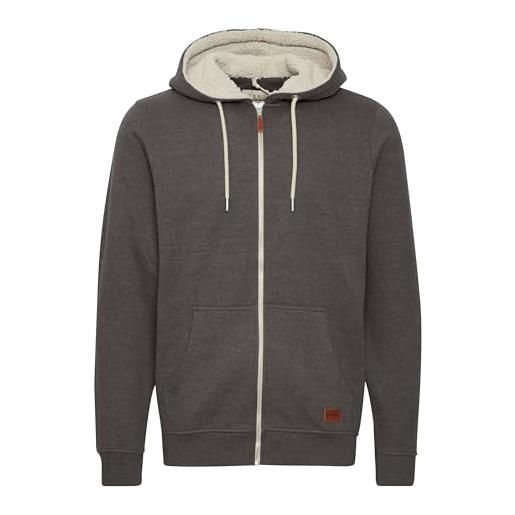 b BLEND blend hulker teddy giacca di felpa con cappuccio e fodera d'orsacchiotto felpa aperta con zip da uomo con cappuccio rivestimento teddy, taglia: m, colore: navy teddy (74653)