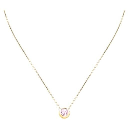 Morellato collana donna in argento 925‰ riciclato dorato con pietra colorata, collezione tesori eterni