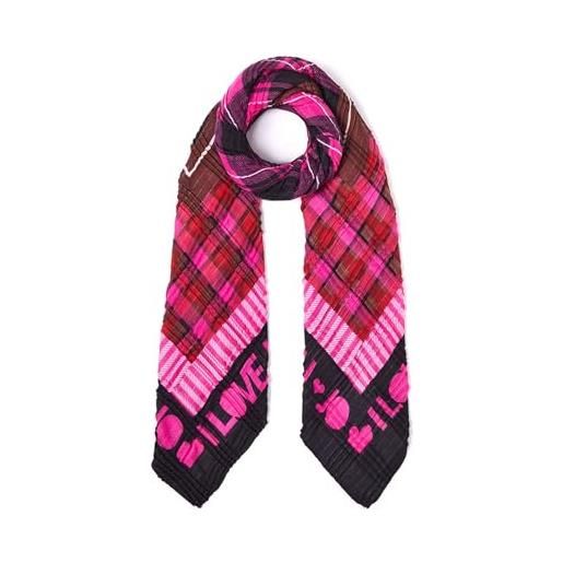 Liu Jo sciarpa donna ecs sciarpa check plisse120x12 fucsia scuro taglia 120xx120, fucsia scuro, taglia unica