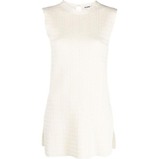 Jil Sander top smanicato - toni neutri