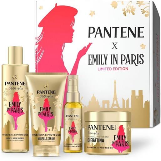 Pantene cofanetto x emily in paris - trattamento per capelli secchi e danneggiati