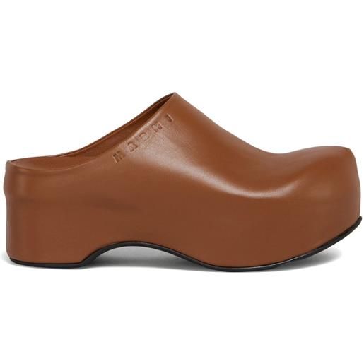 Marni clogs con plateau - marrone