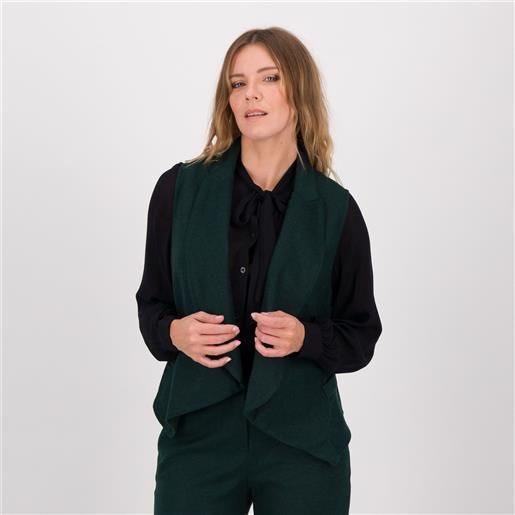 Rebeka ross gilet senza bottoni in punto milano flanellato con rever