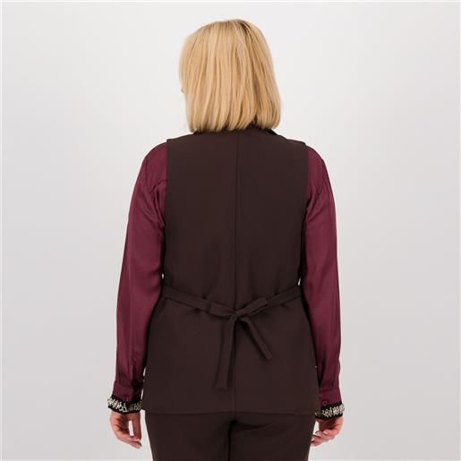 Enjoy gilet lungo con cintura inserita in tessuto bi-stretch