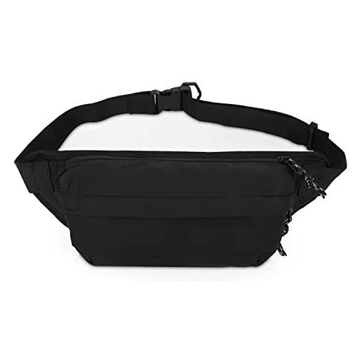 Marsupio Elegante Da Donna Per Viaggi E Escursionismo - Nero, Tessuto Nylon - Foto 3