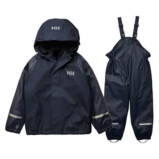 Helly Hansen unisex bambini kids bergen fleece pu rainset 2.0, blu, 2