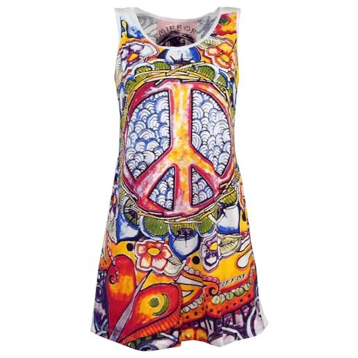 GURU SHOP guru-shop, canotta a specchio, camicia a lungo, miniabito, buddha/giallo, cotone, dimensione indumenti: m (38), certo che le camicie
