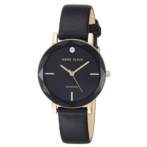 Anne Klein orologio da donna con cinturino in vera pelle con quadrante con diamanti